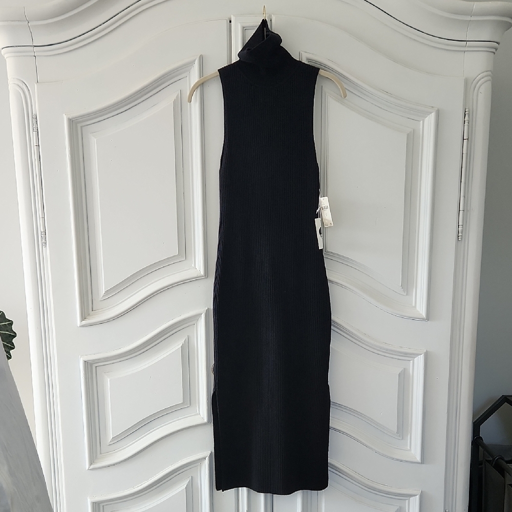 LAST CHANCE NWT Anthropologie Elegant Black Sleeveless SweaterDress